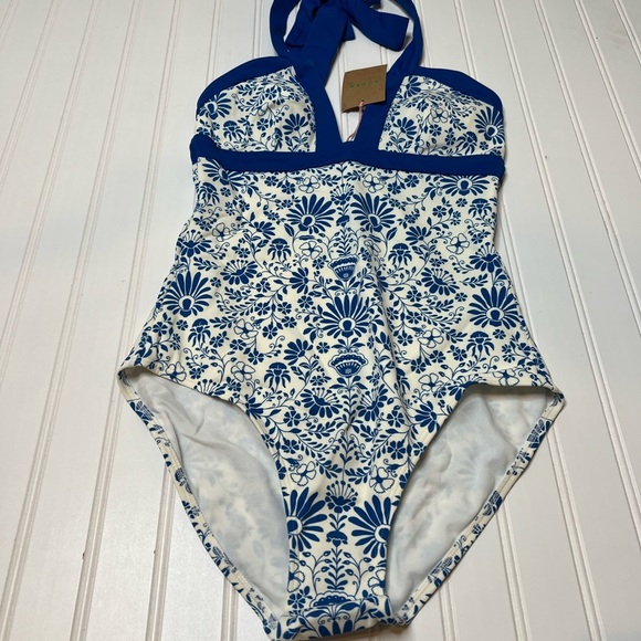 Boden Ithaca Halter Swimsuit One Piece Women 6L Long Tall NEW - Picture 2 of 4